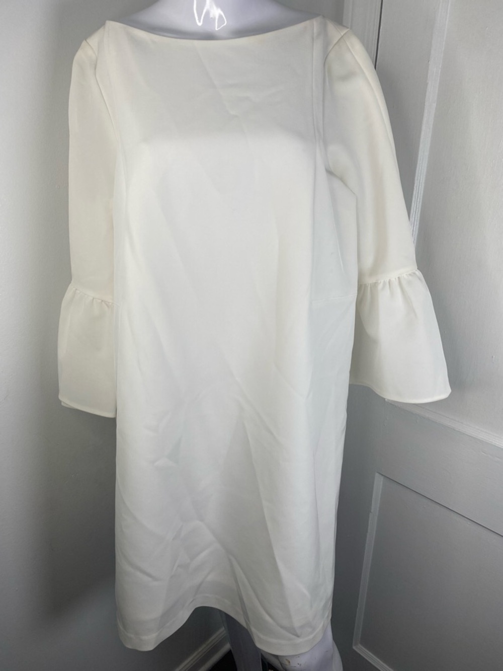 Lafayette 148 New York White Bell-Sleeve Shift Dress